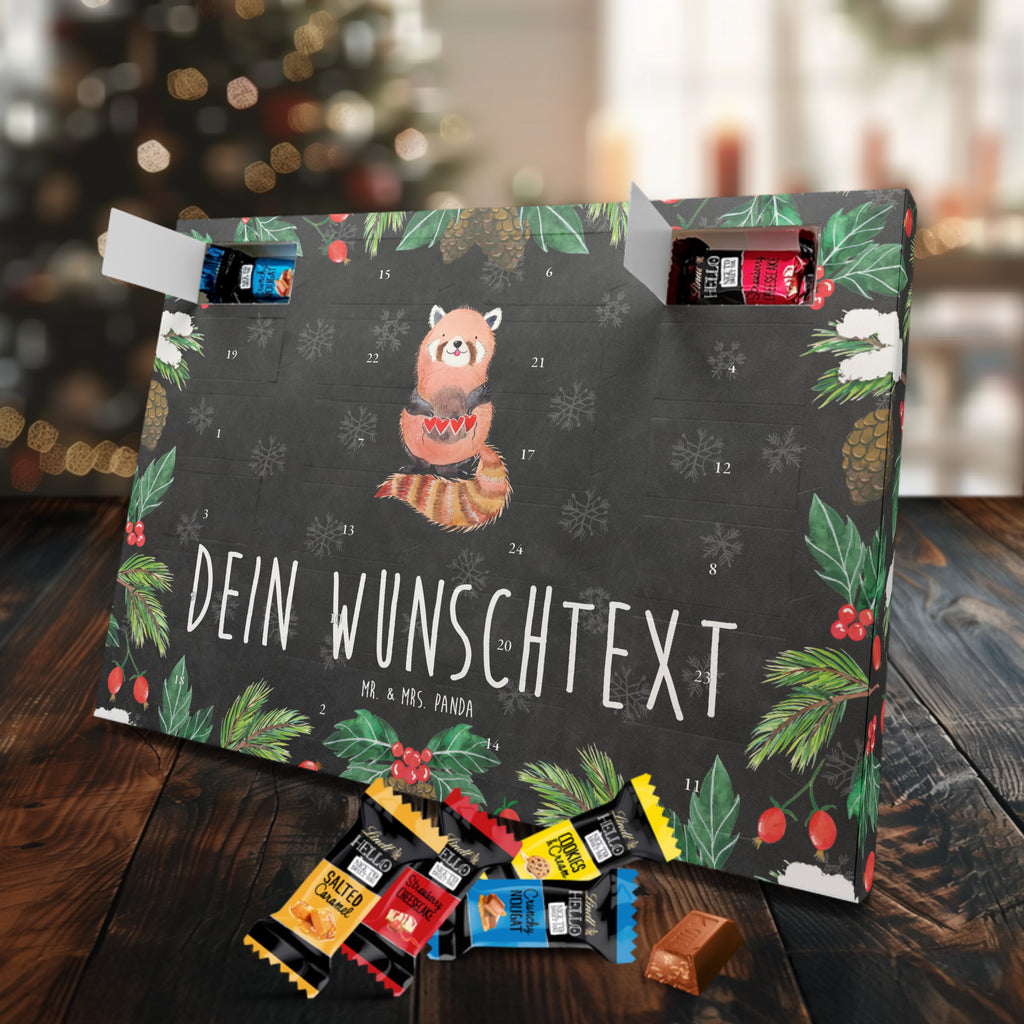 Personalisierter Markenschokolade Adventskalender Roter Panda Personalisierter Adventskalender, Tiermotive, Gute Laune, lustige Sprüche, Tiere, Panda, Liebe, Rot, Herz, Liebling, Lieblingsmensch