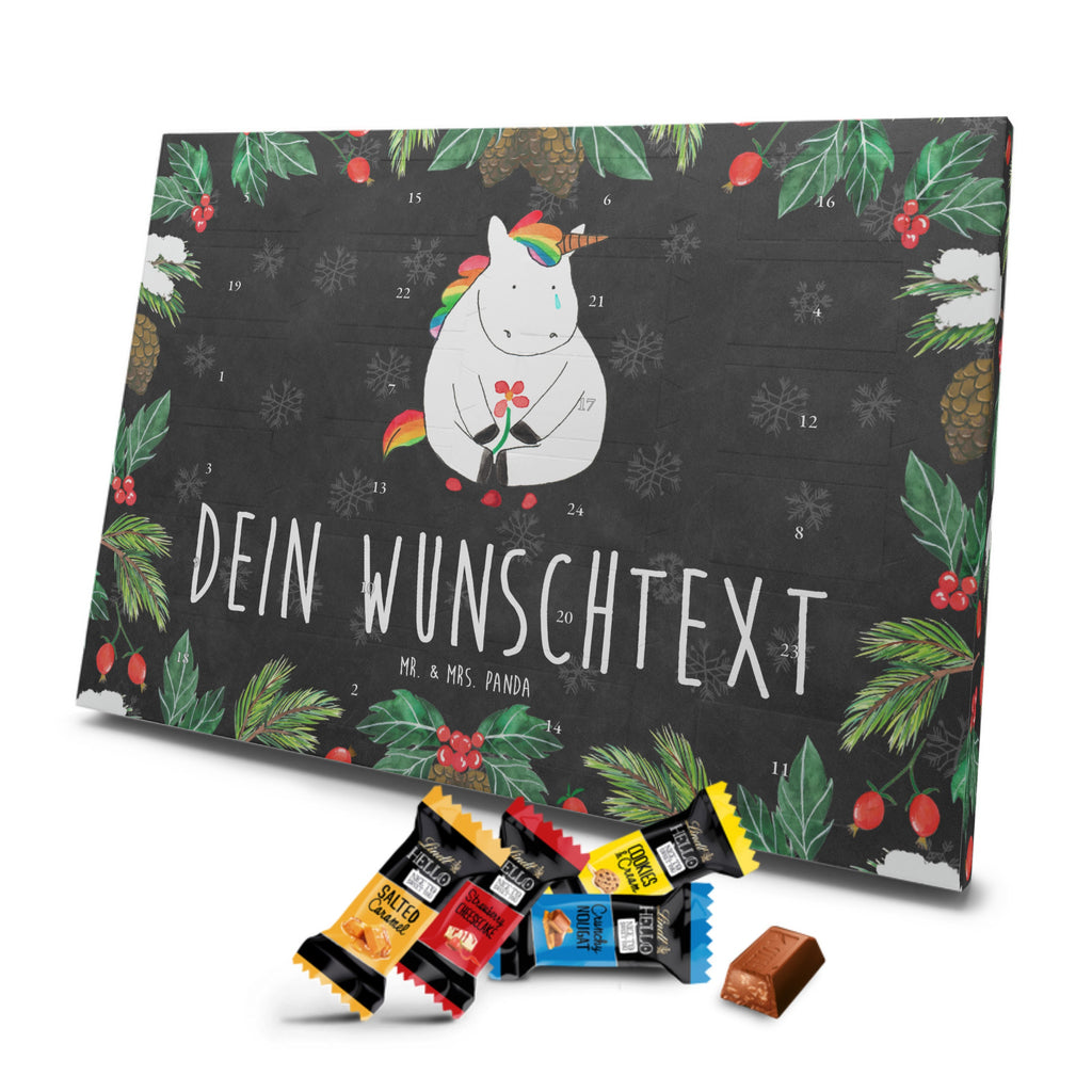 Personalisierter Markenschokolade Adventskalender Einhorn Traurig Personalisierter Adventskalender, Einhorn, Einhörner, Einhorn Deko, Pegasus, Unicorn, Glitzer, Trösten. Freundschaft, Freunde, Liebe, Trauer, Grußkarte, Blume