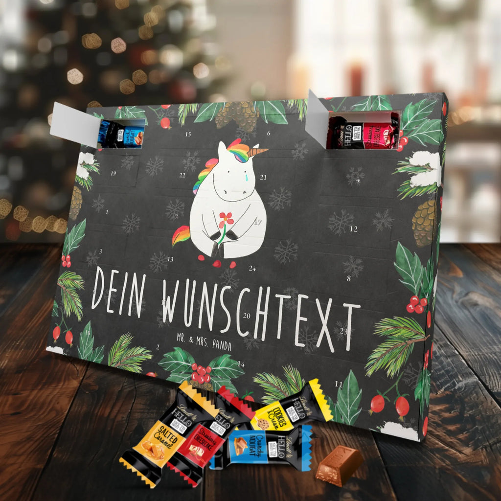 Personalisierter Markenschokolade Adventskalender Einhorn Traurig Personalisierter Adventskalender, Einhorn, Einhörner, Einhorn Deko, Pegasus, Unicorn, Glitzer, Trösten. Freundschaft, Freunde, Liebe, Trauer, Grußkarte, Blume