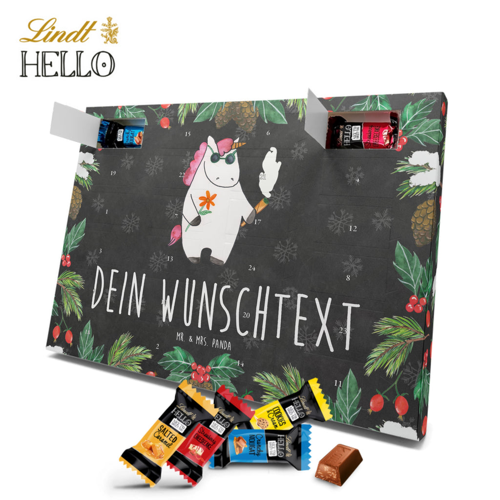 Personalisierter Markenschokolade Adventskalender Einhorn Woodstock Personalisierter Adventskalender, Einhorn, Einhörner, Einhorn Deko, Pegasus, Unicorn, Kiffen, Joint, Zigarette, Alkohol, Party, Spaß. lustig, witzig, Woodstock