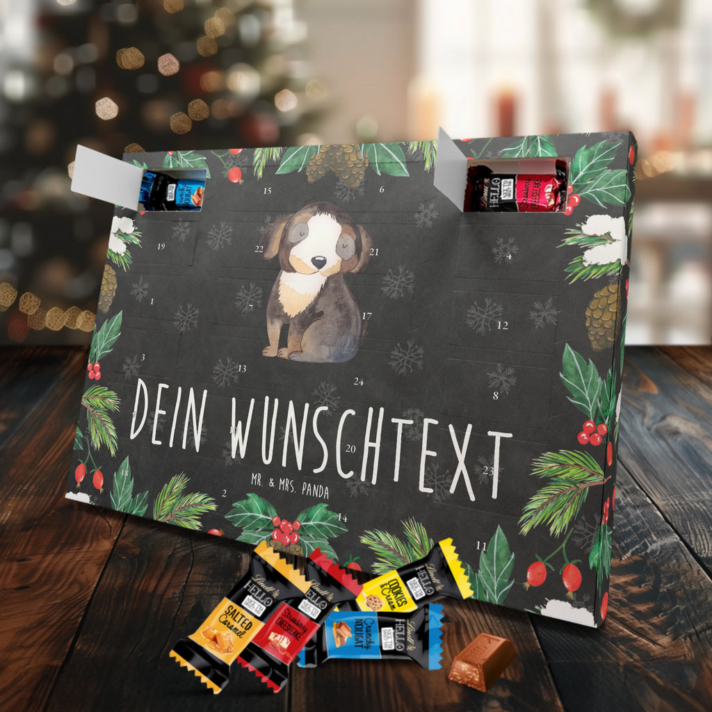 Personalisierter Markenschokolade Adventskalender Hund Entspannen Personalisierter Adventskalender, Hund, Hundemotiv, Haustier, Hunderasse, Tierliebhaber, Hundebesitzer, Sprüche, schwarzer Hund, Hundeliebe, Liebe, Hundeglück