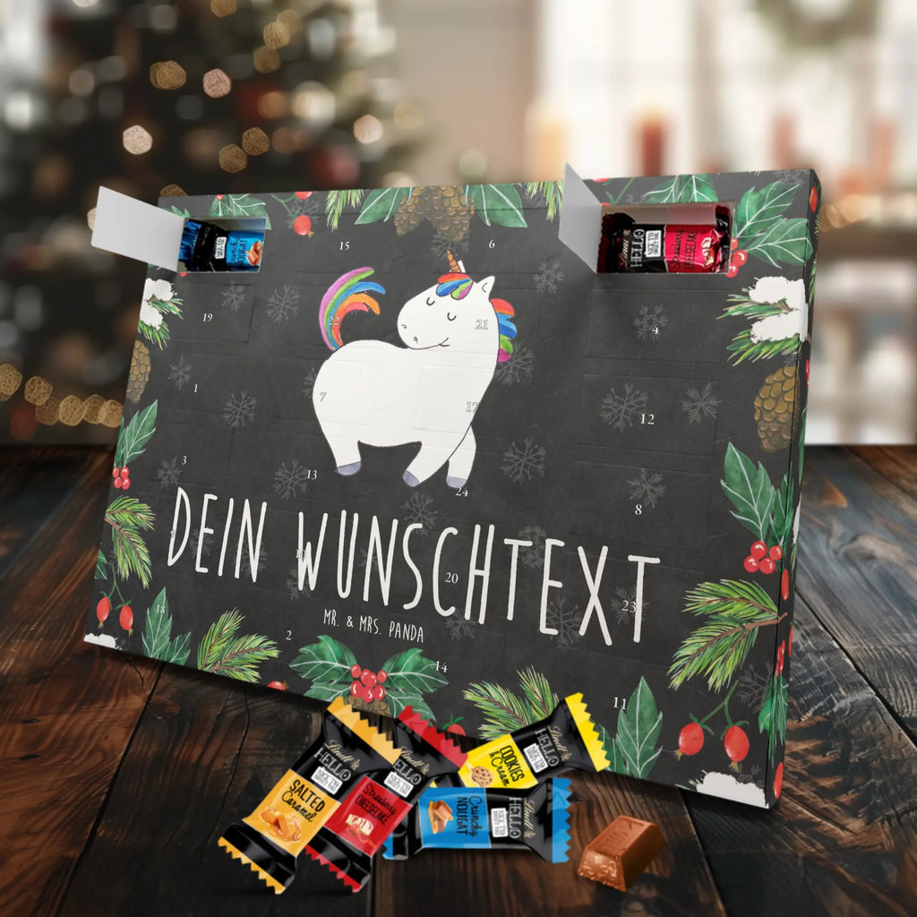 Personalisierter Markenschokolade Adventskalender Einhorn Stolzieren Personalisierter Adventskalender, Einhorn, Einhörner, Einhorn Deko, Pegasus, Unicorn, stolz, anders, bunt, Pferd, Reiter, Reiten, Freundin, Geschenk