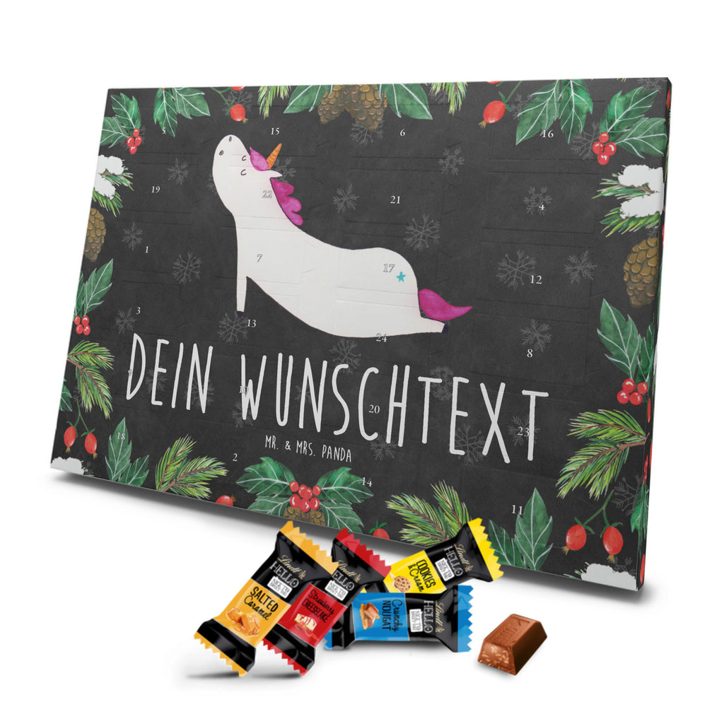 Personalisierter Markenschokolade Adventskalender Einhorn Yoga Personalisierter Adventskalender, Einhorn, Einhörner, Einhorn Deko, Pegasus, Unicorn, Yoga, Namaste, Achtsamkeit, Entspannung, Joga, Yogamatte, Sport, lustig, witzig, süß