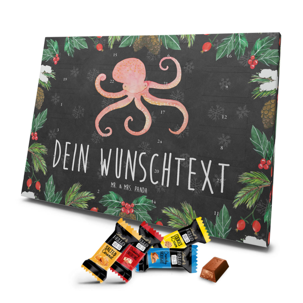 Personalisierter Markenschokolade Adventskalender Tintenfisch Personalisierter Adventskalender, Tiermotive, Gute Laune, lustige Sprüche, Tiere, Meer, Meerestier, Krake, Tintenfisch, Arme, Wasser, Ozean