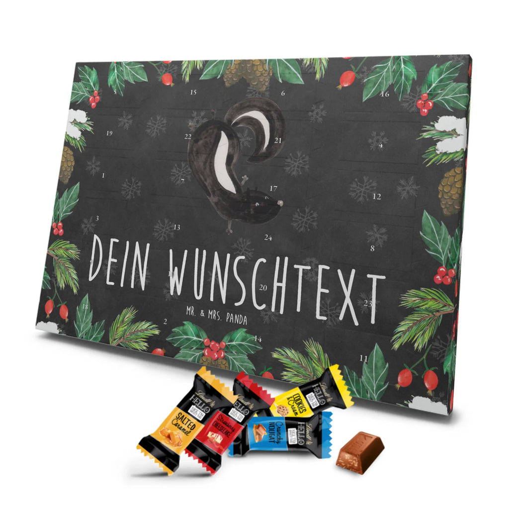 Personalisierter Markenschokolade Adventskalender Stinktier Handstand Personalisierter Adventskalender, Stinktier, Skunk, Wildtier, Raubtier, Stinker, Stinki, Spielplatz, verpielt, Kind