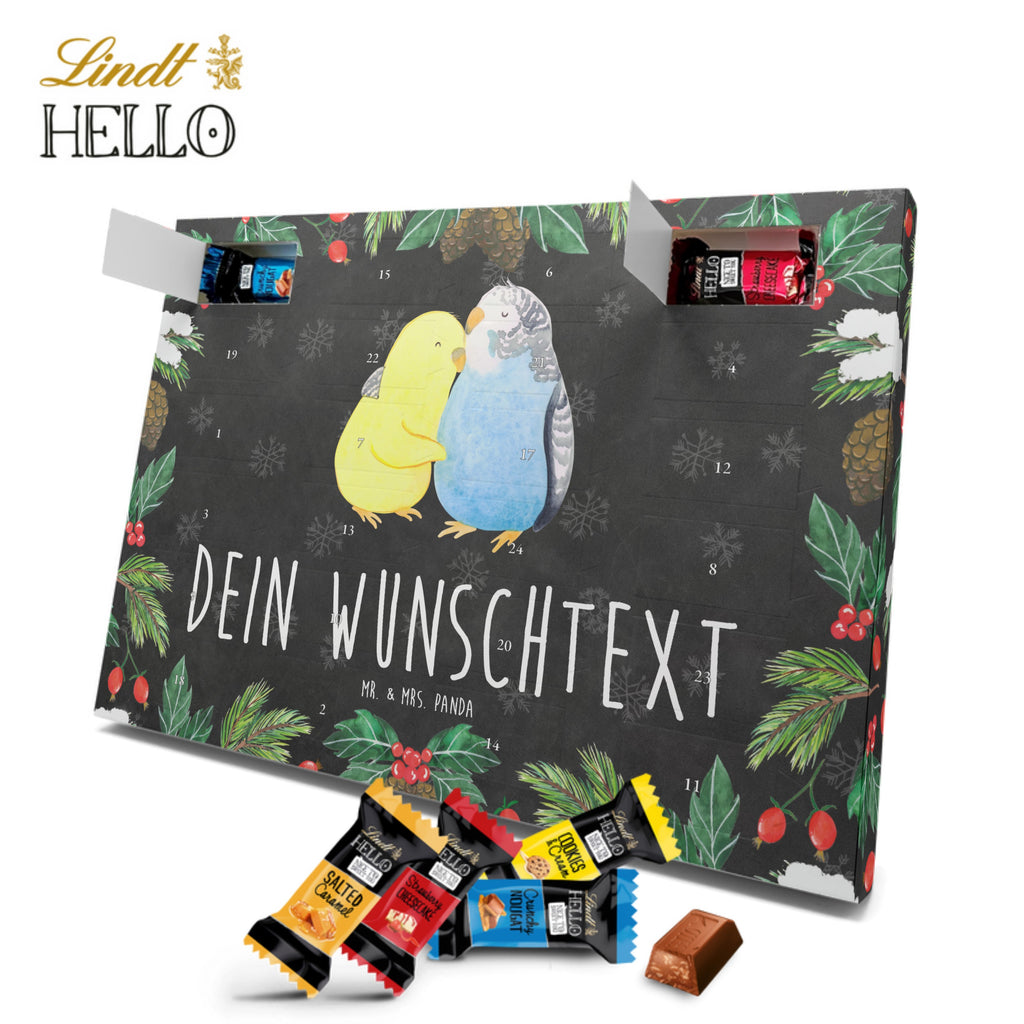 Personalisierter Markenschokolade Adventskalender Wellensittich Liebe Personalisierter Adventskalender, Liebe, Partner, Freund, Freundin, Ehemann, Ehefrau, Heiraten, Verlobung, Heiratsantrag, Liebesgeschenk, Jahrestag, Hocheitstag, Vögel, Wellensittich, Nähe, Kuscheln, Vertrauen