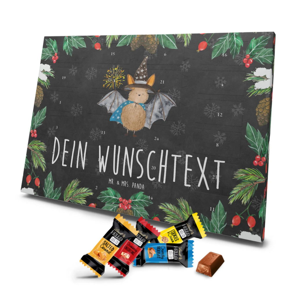 Personalisierter Markenschokolade Adventskalender Fledermaus Zauberer Personalisierter Adventskalender, Tiermotive, Gute Laune, lustige Sprüche, Tiere, Fledermaus, Fledermäuse, Zauberer, Magier, Frauen, reinsteigern