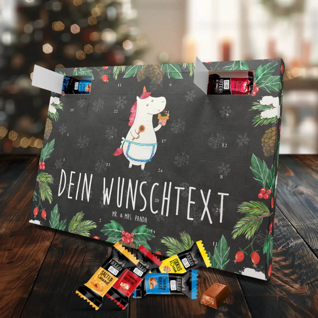 Personalisierter Markenschokolade Adventskalender Einhorn Küche Personalisierter Adventskalender, Einhorn, Einhörner, Einhorn Deko, Pegasus, Unicorn, backen, Muffin, Motivation, Träumer, träumen, Bäckerin, Hobbykoch, Koch, Torte, Kuchen