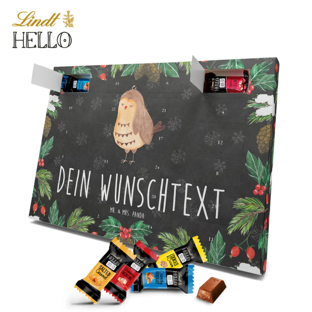 Personalisierter Markenschokolade Adventskalender Eule Zufrieden Personalisierter Adventskalender, Eule, Eule Spruch, Eule deko, Owl, Liebe Spruch, Romantisch, Wortspiel lustig, Spruch schön, Geschenk Hochzeitstag