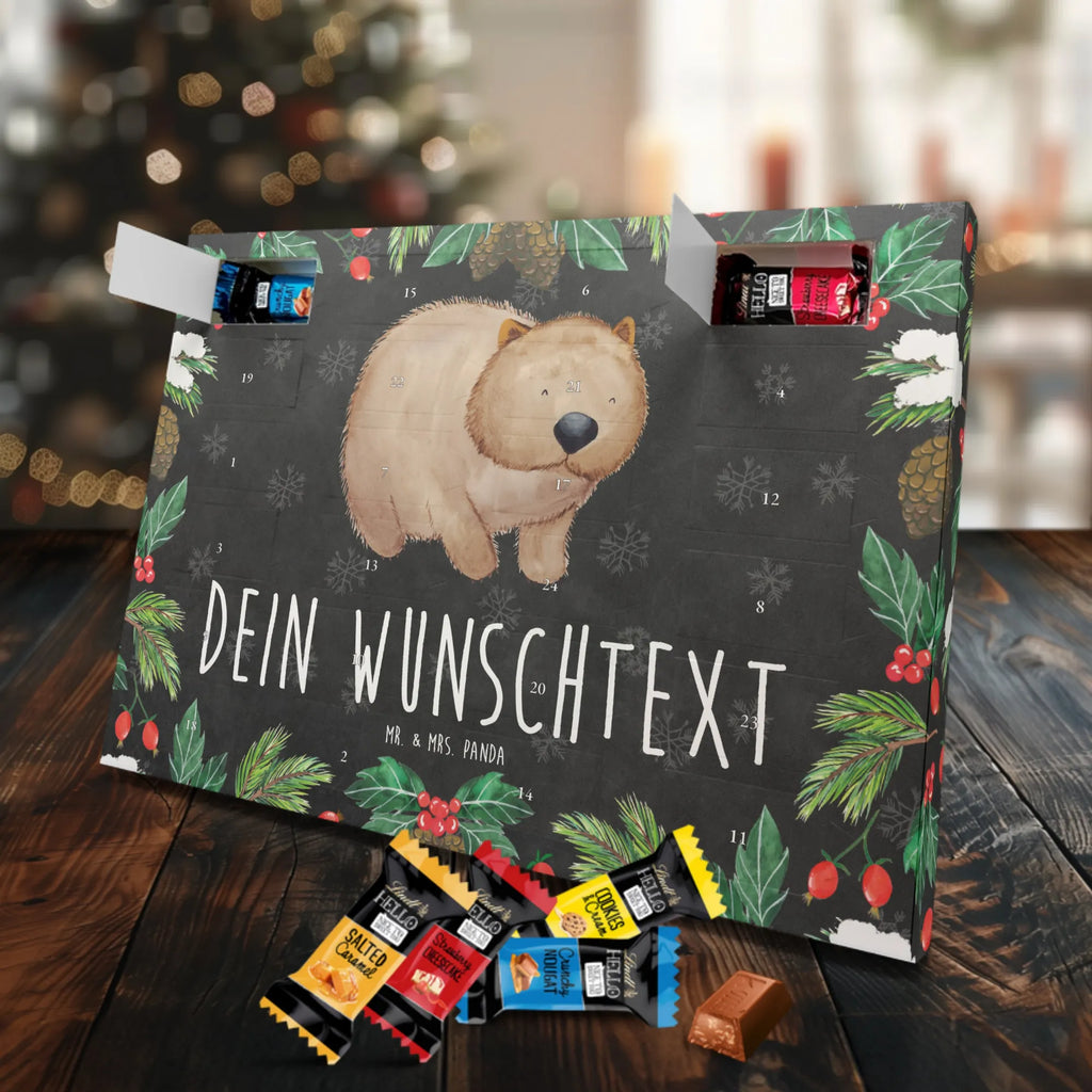 Personalisierter Markenschokolade Adventskalender Wombat Personalisierter Adventskalender, Tiermotive, Gute Laune, lustige Sprüche, Tiere, Wombat, Das Leben ist schön, Motivation, Spruch, Australien