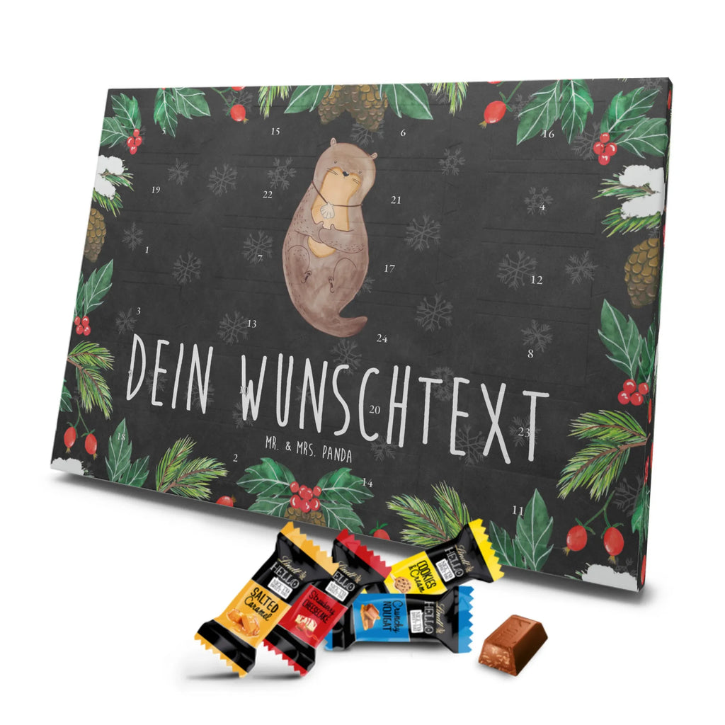 Personalisierter Markenschokolade Adventskalender Otter Muschel Personalisierter Adventskalender, Otter, Fischotter, Seeotter, Otterliebe, grübeln, träumen, Motivation, Tagträumen, Büro