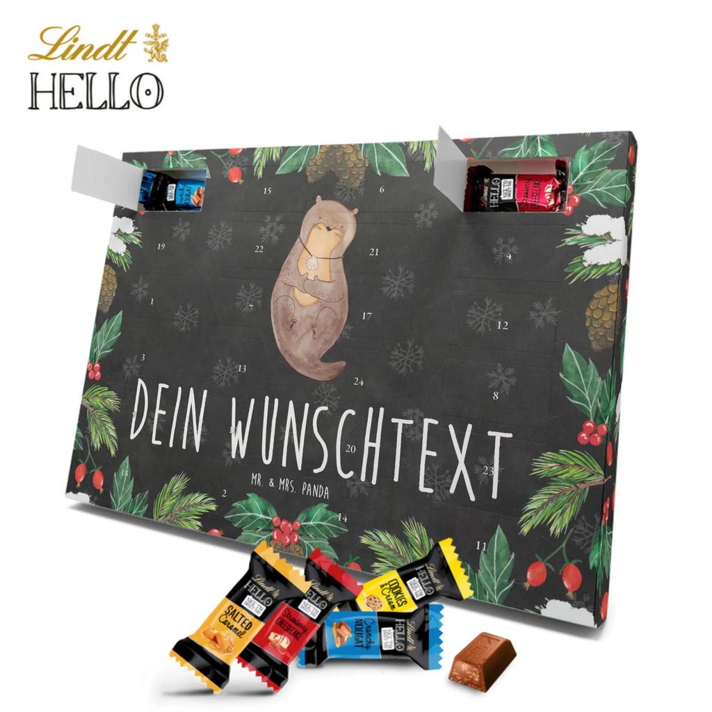 Personalisierter Markenschokolade Adventskalender Otter Muschel Personalisierter Adventskalender, Otter, Fischotter, Seeotter, Otterliebe, grübeln, träumen, Motivation, Tagträumen, Büro