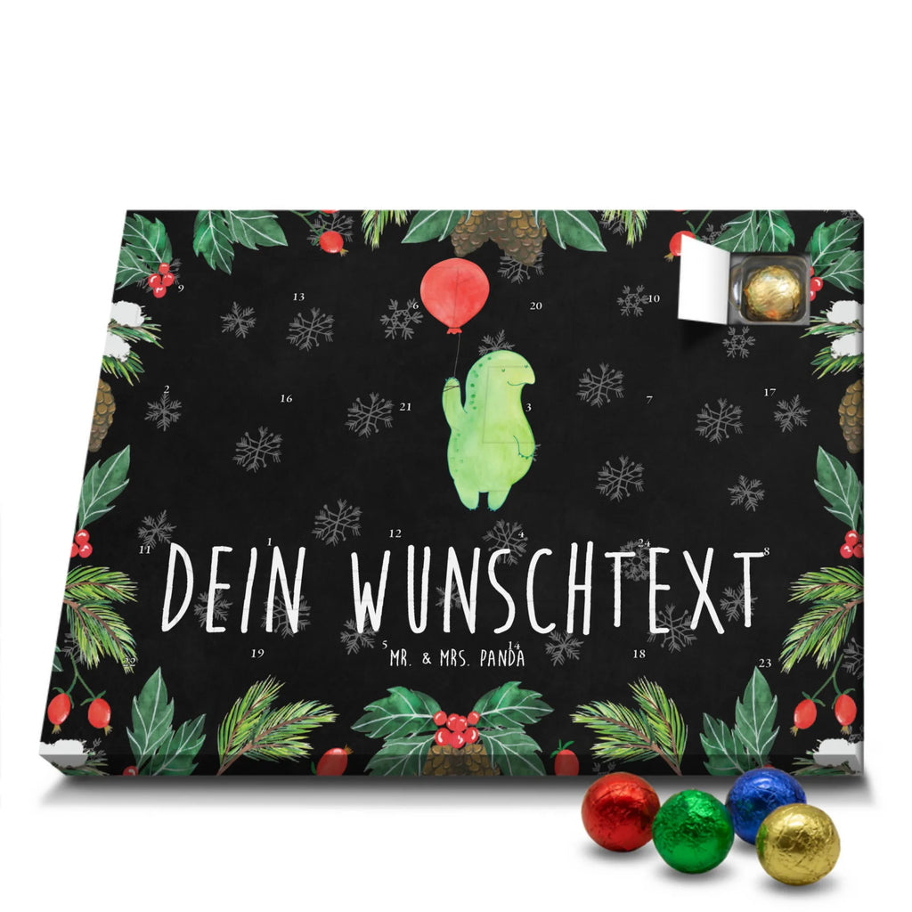 Personalisierter Schoko Adventskalender Schildkröte Luftballon Personalisierter Adventskalender, Adventskalender mit Namen, Schildkröte, Schildkröten, Mutausbruch, Motivation, Motivationsspruch