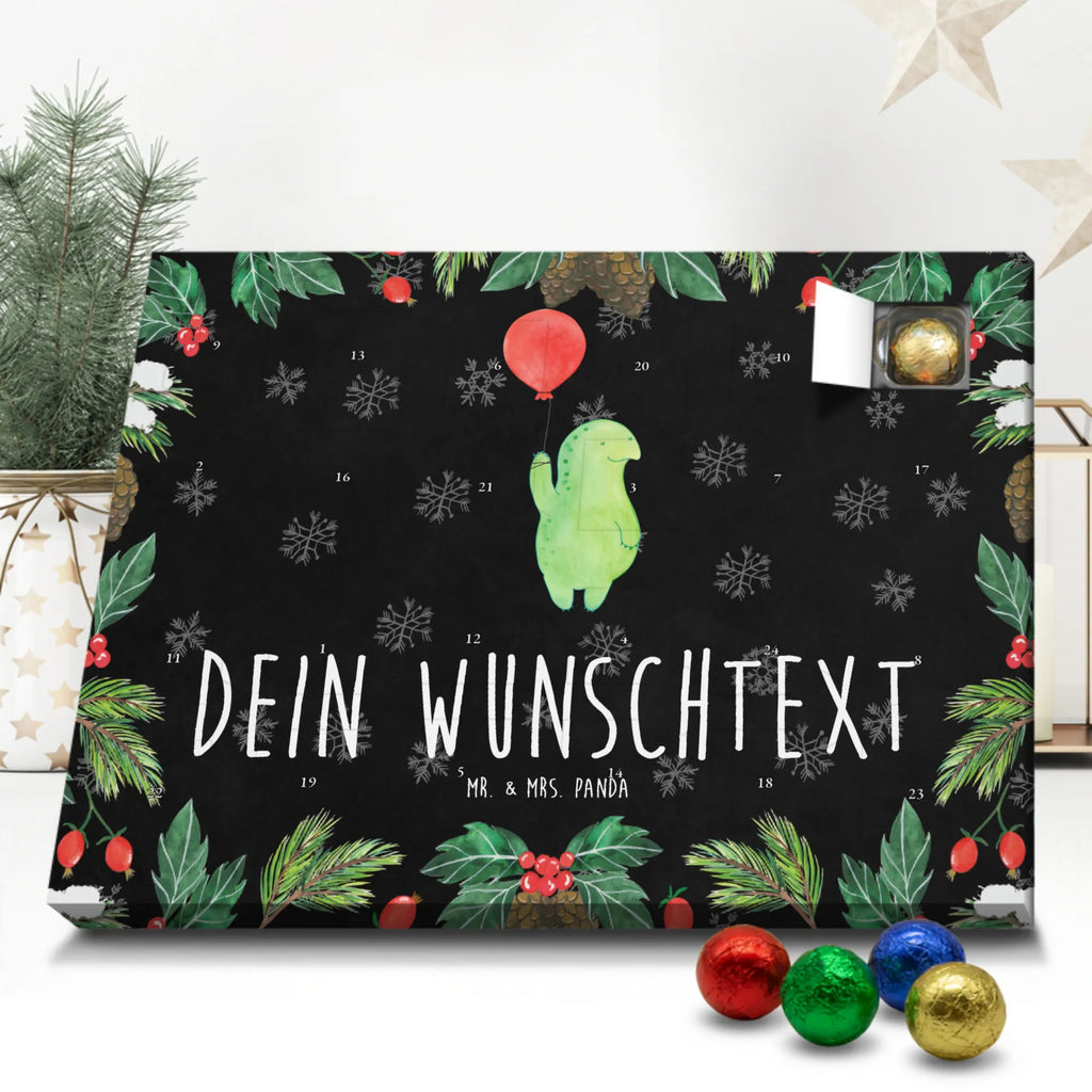 Personalisierter Schoko Adventskalender Schildkröte Luftballon Personalisierter Adventskalender, Adventskalender mit Namen, Schildkröte, Schildkröten, Mutausbruch, Motivation, Motivationsspruch