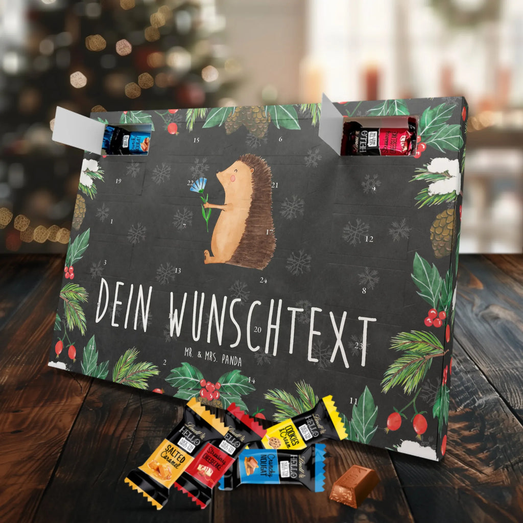 Personalisierter Markenschokolade Adventskalender Igel Blumen Personalisierter Adventskalender, Tiermotive, Gute Laune, lustige Sprüche, Tiere, Igel, Gute Besserung, Genesungswünsche, Krankheit, Krankenhaus, krank, Besuch