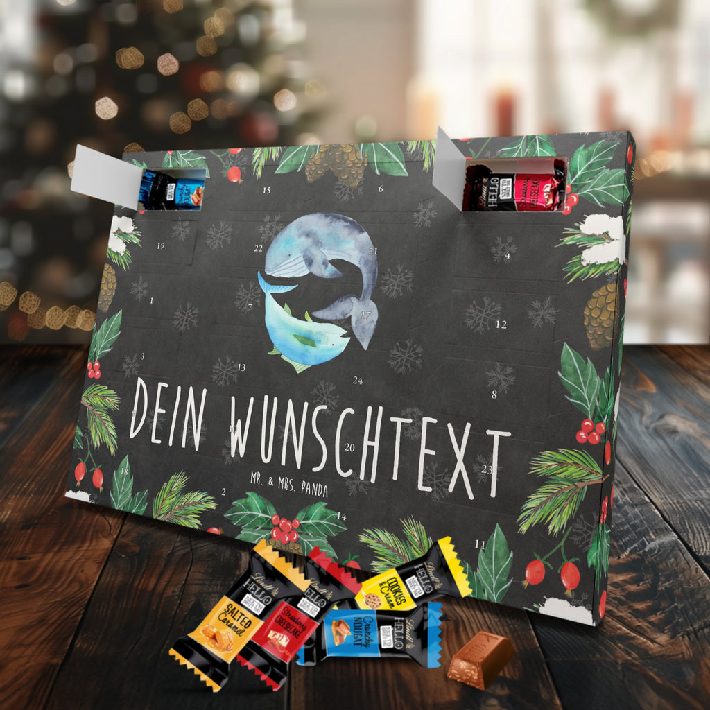 Personalisierter Markenschokolade Adventskalender Walfisch Thunfisch Personalisierter Adventskalender, Tiermotive, Gute Laune, lustige Sprüche, Tiere, Wal, Wahl, Tunfisch, Wortwitz lustig, Spruch lustig, Flachwitz, Witz, Spruch des Tages, Flachwitz Geschenk