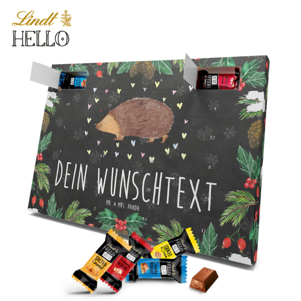 Personalisierter Markenschokolade Adventskalender Igel Herzen Personalisierter Adventskalender, Tiermotive, Gute Laune, lustige Sprüche, Tiere, Liebe, Herz, Herzen, Igel, Vertrauen, Kuss, Leben