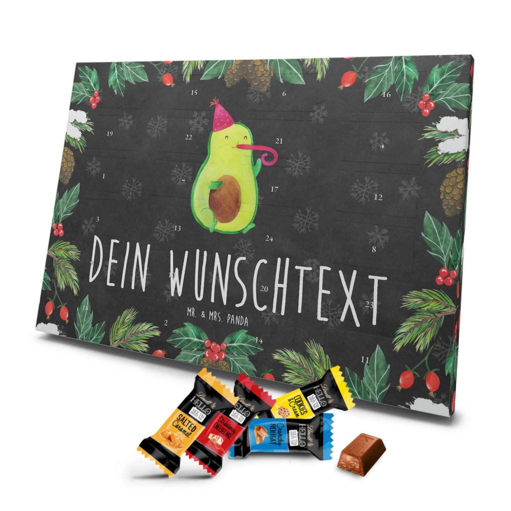 Personalisierter Markenschokolade Adventskalender Avocado Feier Personalisierter Adventskalender, Avocado, Veggie, Vegan, Gesund, Party, Feierlichkeit, Feier, Fete, Geburtstag, Gute Laune, Tröte