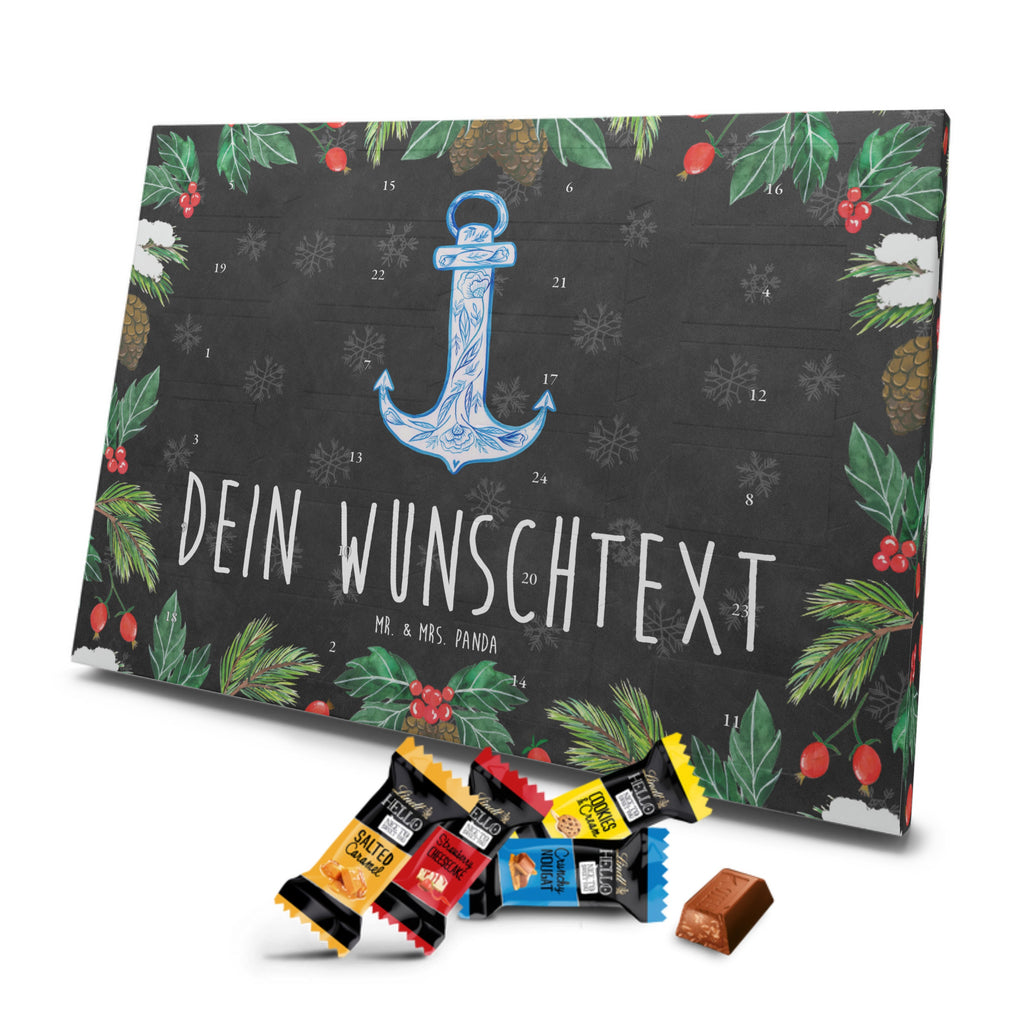 Personalisierter Markenschokolade Adventskalender Anker Blau Personalisierter Adventskalender, Tiermotive, Gute Laune, lustige Sprüche, Tiere