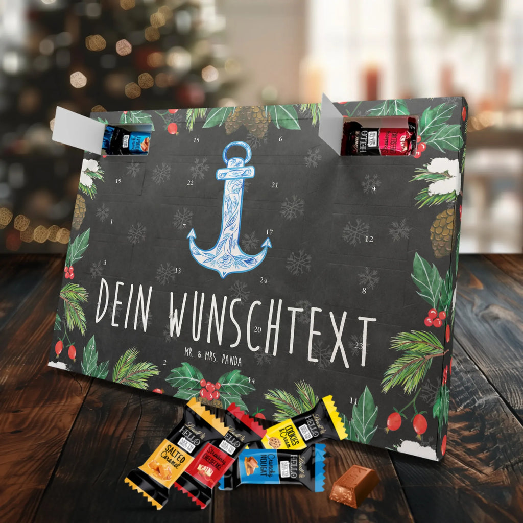 Personalisierter Markenschokolade Adventskalender Anker Blau Personalisierter Adventskalender, Tiermotive, Gute Laune, lustige Sprüche, Tiere