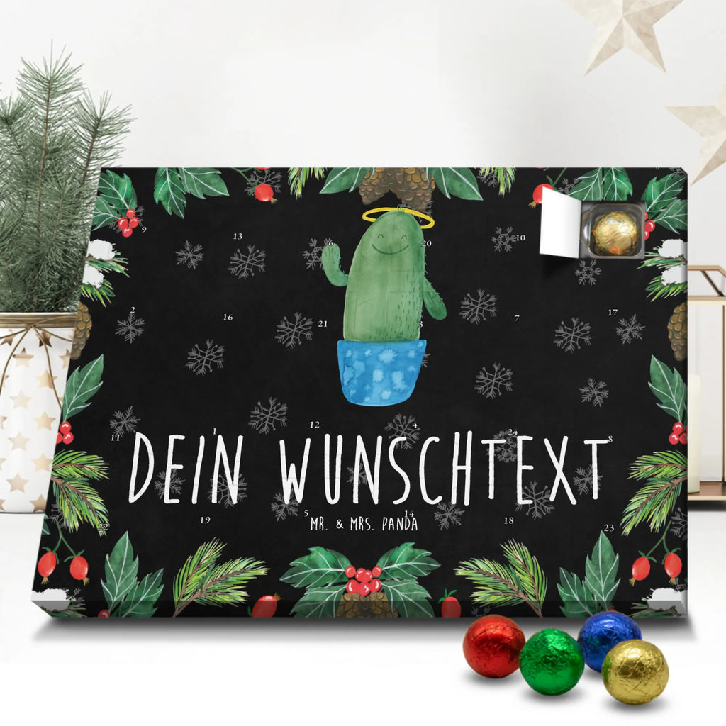 Personalisierter Schoko Adventskalender Kaktus Heilig Personalisierter Adventskalender, Adventskalender mit Namen, Kaktus, Kakteen, frech, lustig, Kind, Eltern, Familie, Bruder, Schwester, Schwestern, Freundin, Heiligenschein