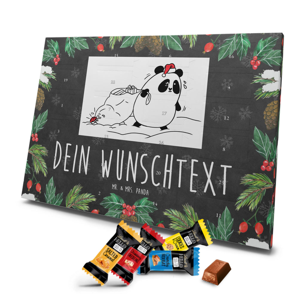 Personalisierter Markenschokolade Adventskalender Panda Weihnachten Personalisierter Adventskalender