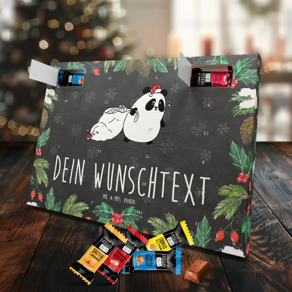 Personalisierter Markenschokolade Adventskalender Panda Weihnachten Personalisierter Adventskalender