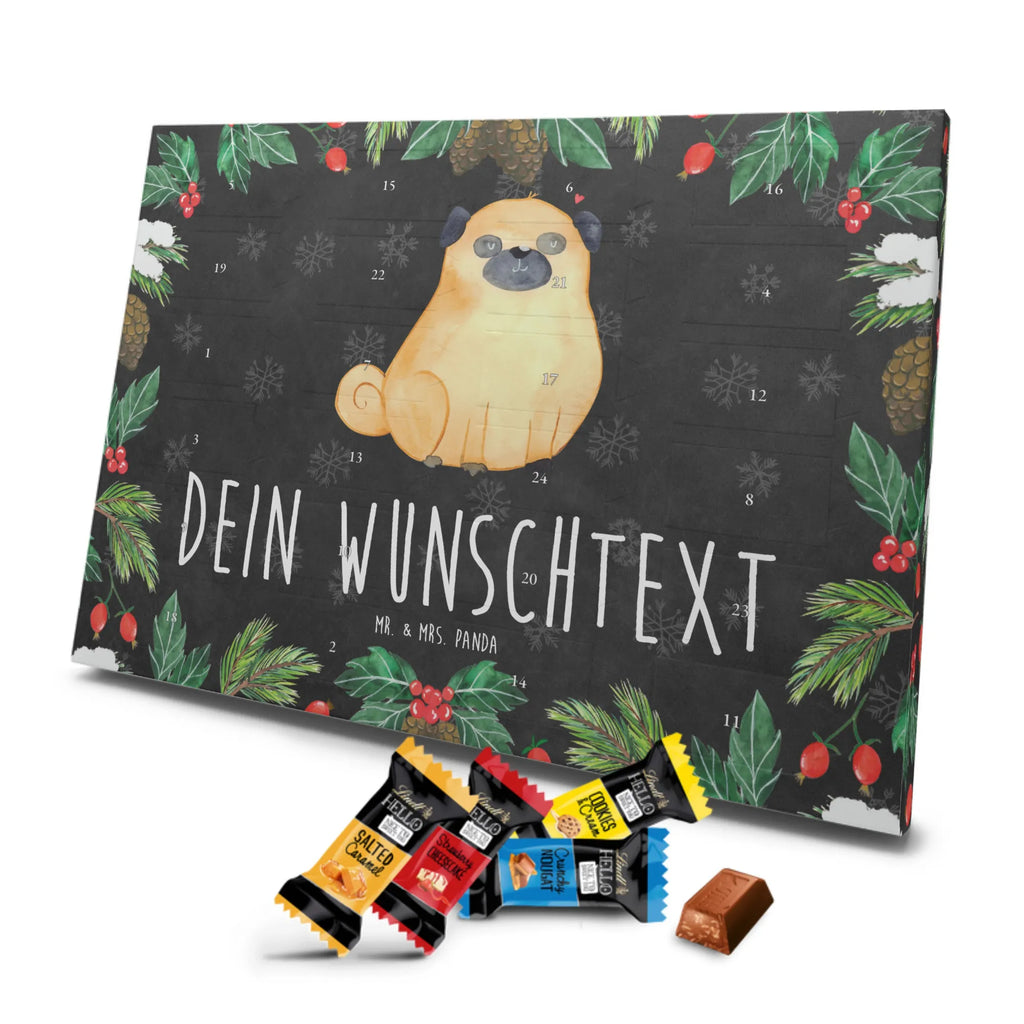 Personalisierter Markenschokolade Adventskalender Mops Personalisierter Adventskalender, Hund, Hundemotiv, Haustier, Hunderasse, Tierliebhaber, Hundebesitzer, Sprüche, Mops, Liebe, Hundeliebe