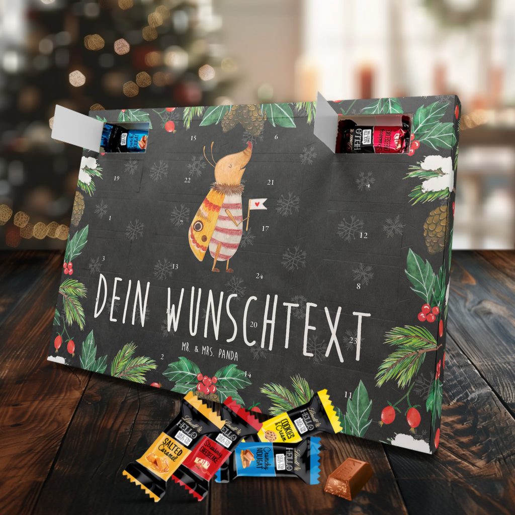 Personalisierter Markenschokolade Adventskalender Nachtfalter Fähnchen Personalisierter Adventskalender, Tiermotive, Gute Laune, lustige Sprüche, Tiere, Nachtfalter, Käfer, Spruch lustig, Spruch witzig, süß, niedlich, Küche Deko, Was kostet die Welt