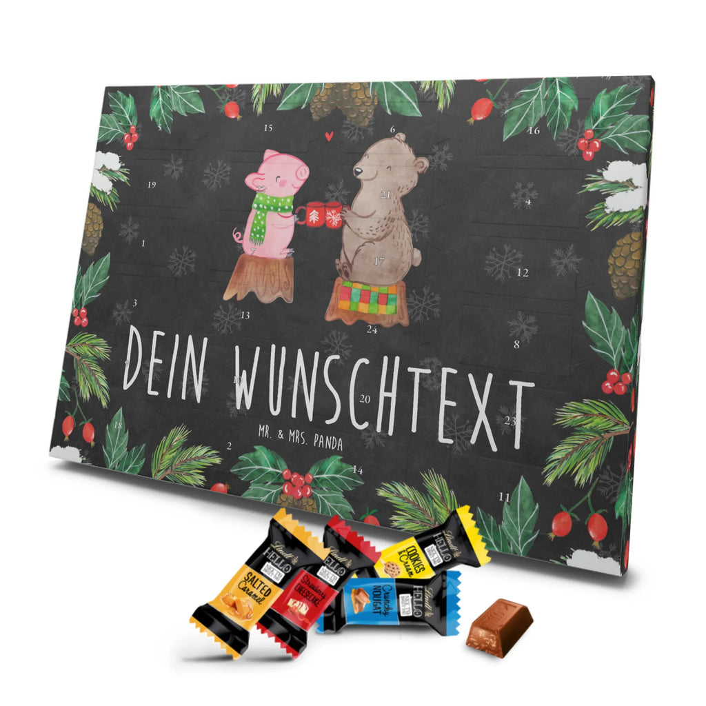 Personalisierter Markenschokolade Adventskalender Glühschwein Sause Personalisierter Adventskalender, Winter, Weihnachten, Weihnachtsdeko, Nikolaus, Advent, Heiligabend, Wintermotiv, Prost, Alles Gute, Weihnachtszeit, Schwein, Bär