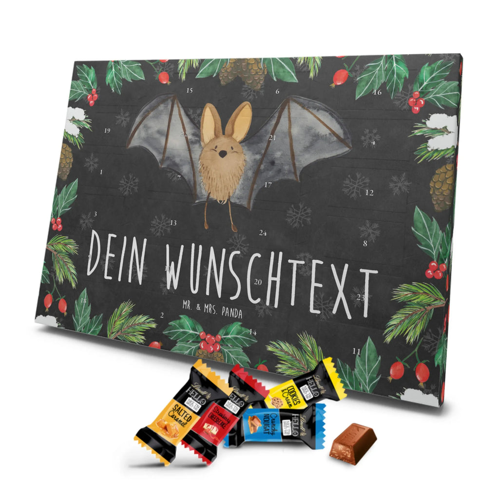 Personalisierter Markenschokolade Adventskalender Fledermaus Flügel Personalisierter Adventskalender, Tiermotive, Gute Laune, lustige Sprüche, Tiere