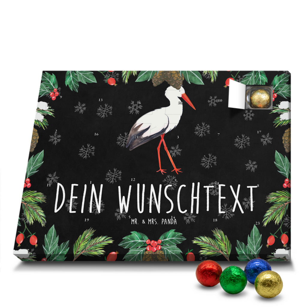 Personalisierter Schoko Adventskalender Storch Personalisierter Adventskalender, Adventskalender mit Namen, Tiermotive, Gute Laune, lustige Sprüche, Tiere, Storch, Störche, Schwangerschaft, Geburt, Mutter, Mütter, Mutter werden, Schwanger, Babybauch, Baby