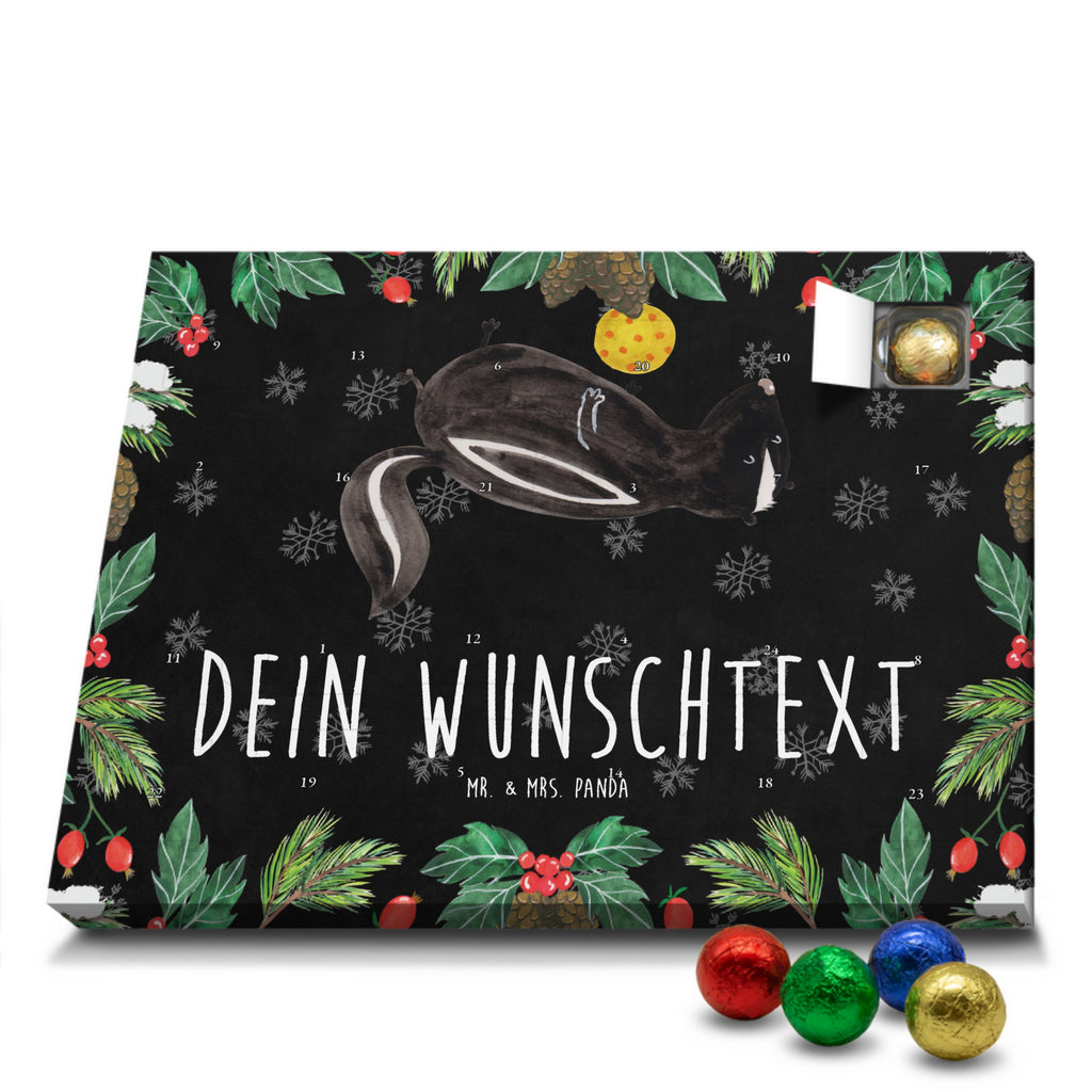 Personalisierter Schoko Adventskalender Stinktier Ball Personalisierter Adventskalender, Adventskalender mit Namen, Stinktier, Skunk, Wildtier, Raubtier, Stinker, Stinki, verspielt, Weisheit