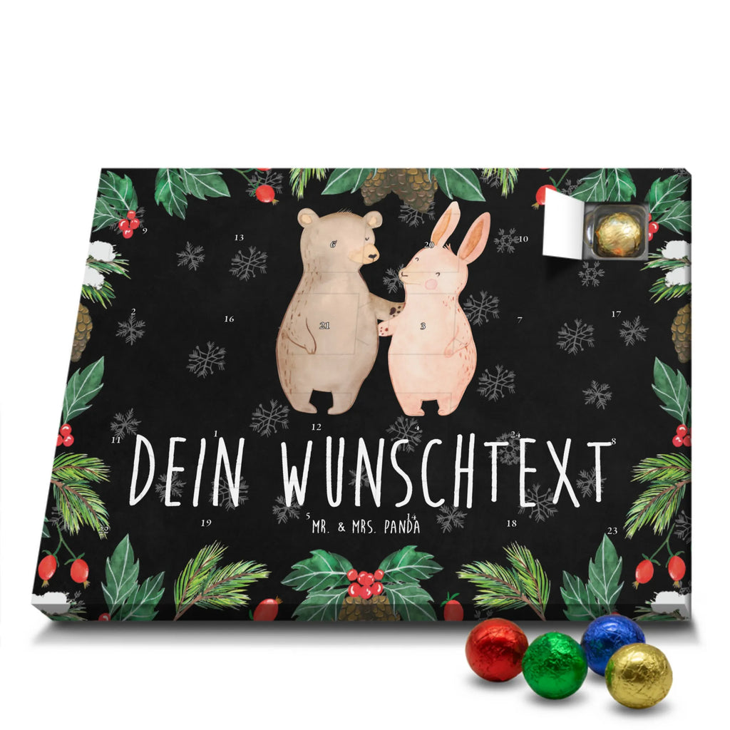 Personalisierter Schoko Adventskalender Bär und Hase Umarmen Personalisierter Adventskalender, Adventskalender mit Namen, Liebe, Partner, Freund, Freundin, Ehemann, Ehefrau, Heiraten, Verlobung, Heiratsantrag, Liebesgeschenk, Jahrestag, Hocheitstag, Freunde, bester Freund, Hase, Bär, Bärchen, best friends