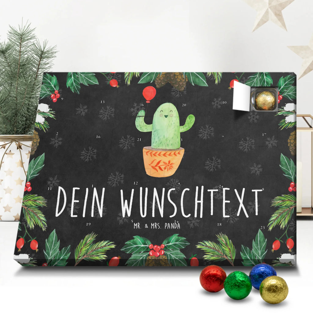 Personalisierter Schoko Adventskalender Kaktus Luftballon Personalisierter Adventskalender, Adventskalender mit Namen, Kaktus, Kakteen, Luftballon, Neustart, Freude, Büro, Stress, Büroalltag, Freundin, Freund, Ausbildung, Prüfung