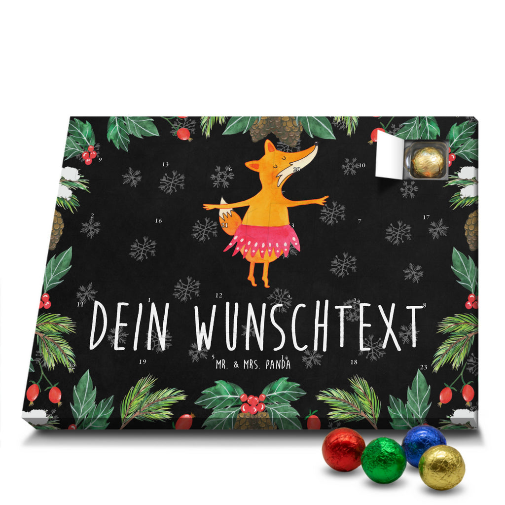 Personalisierter Schoko Adventskalender Fuchs Ballerina Personalisierter Adventskalender, Adventskalender mit Namen, Fuchs, Fuchs Spruch, Füchse, Füchsin, Ballerina, Ballett, Tänzerin, Tanzen, Party, Einladung, Geburtstag