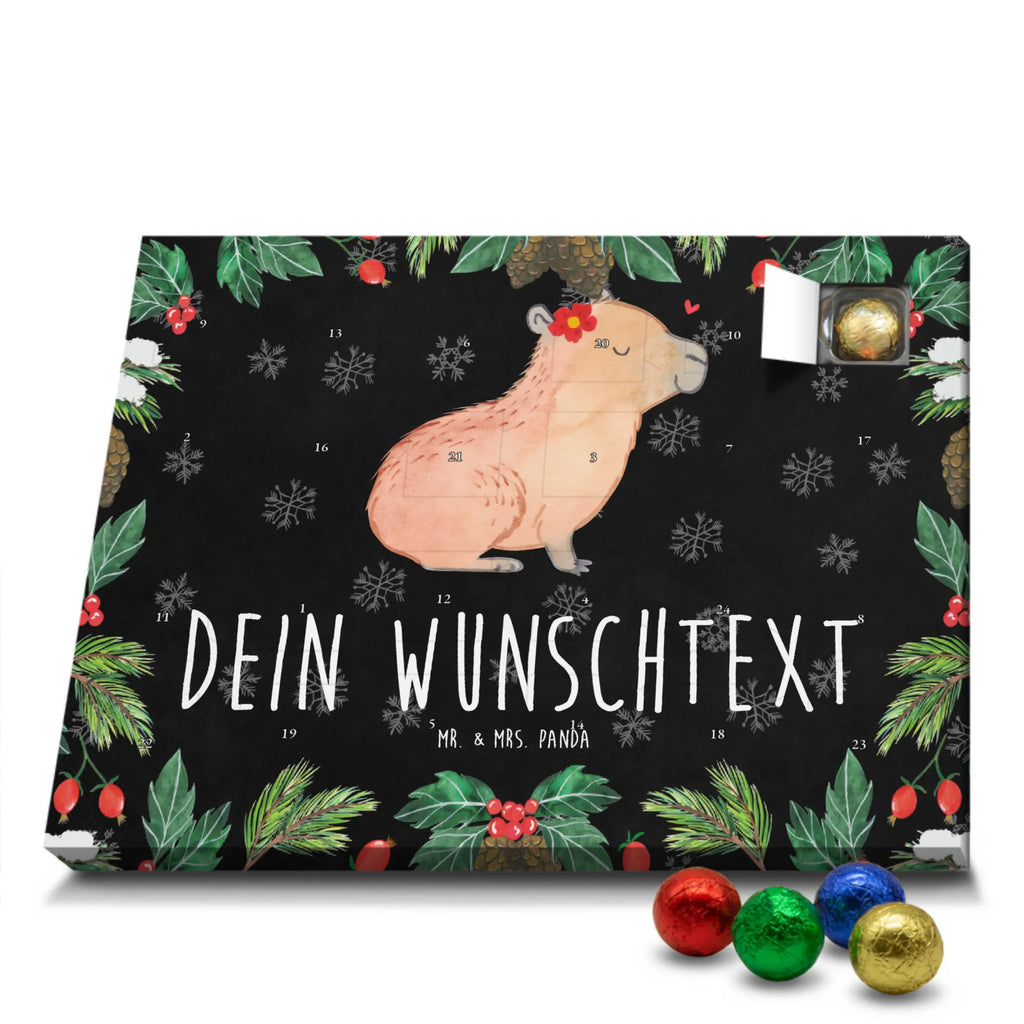 Personalisierter Schoko Adventskalender Capybara Blume Personalisierter Adventskalender, Adventskalender mit Namen, Tiermotive, Gute Laune, lustige Sprüche, Tiere, Capybara