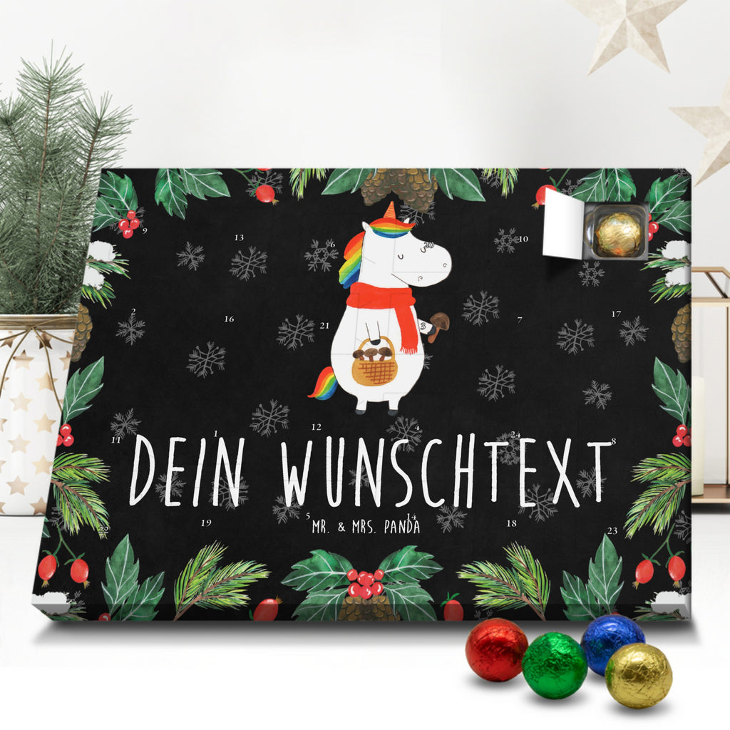 Personalisierter Schoko Adventskalender Einhorn Pilz Personalisierter Adventskalender, Adventskalender mit Namen, Einhorn, Einhörner, Einhorn Deko, Pegasus, Unicorn, Pilze, Pilzsammler, Motivation, Spruch, Liebeskummer