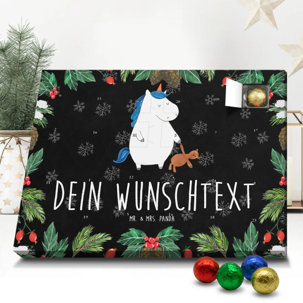 Personalisierter Schoko Adventskalender Einhorn Teddy Personalisierter Adventskalender, Adventskalender mit Namen, Einhorn, Einhörner, Einhorn Deko, Pegasus, Unicorn, schlafen, gute Nacht, Single, Bett, Träumen, Freundin, Singleleben