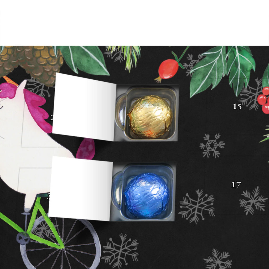 Personalisierter Schoko Adventskalender Einhorn Radfahrer Personalisierter Adventskalender, Adventskalender mit Namen, Einhorn, Einhörner, Einhorn Deko, Pegasus, Unicorn, Radfahren, Radfahrer, Rad, Bike, Feenstaub, Konfetti, Luxusproblem, Kummer, Liebeskummer