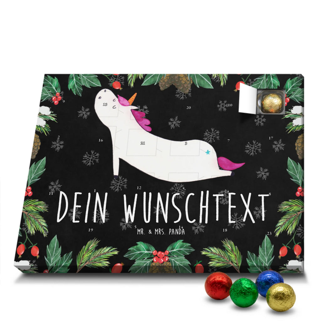 Personalisierter Schoko Adventskalender Einhorn Yoga Personalisierter Adventskalender, Adventskalender mit Namen, Einhorn, Einhörner, Einhorn Deko, Pegasus, Unicorn, Yoga, Namaste, Achtsamkeit, Entspannung, Joga, Yogamatte, Sport, lustig, witzig, süß