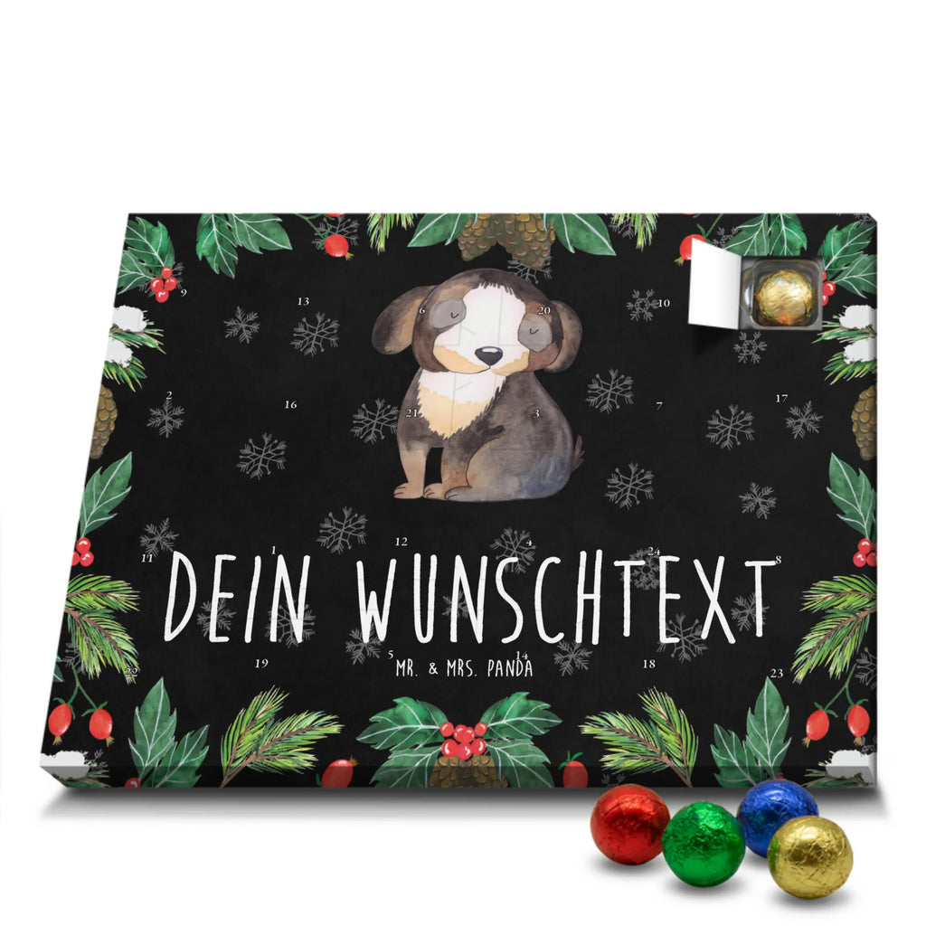 Personalisierter Schoko Adventskalender Hund Entspannen Personalisierter Adventskalender, Adventskalender mit Namen, Hund, Hundemotiv, Haustier, Hunderasse, Tierliebhaber, Hundebesitzer, Sprüche, schwarzer Hund, Hundeliebe, Liebe, Hundeglück