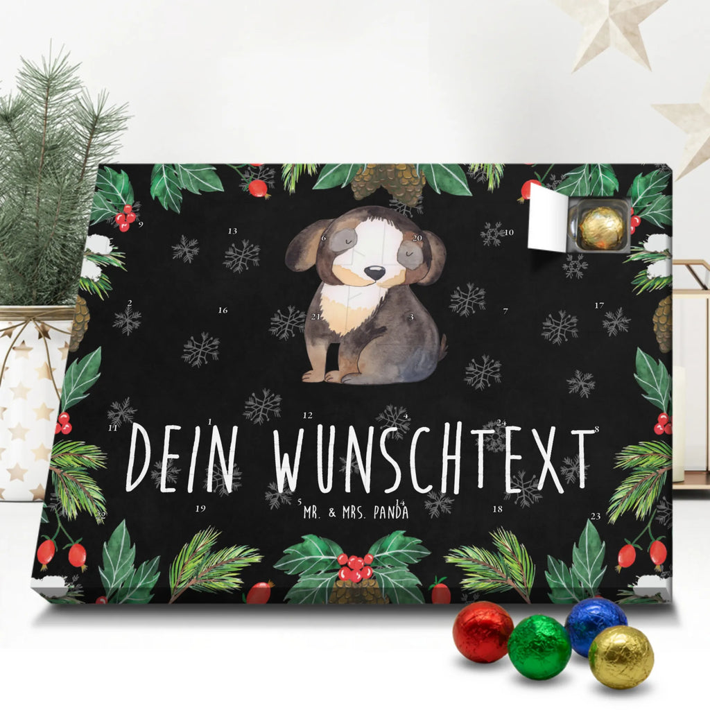 Personalisierter Schoko Adventskalender Hund Entspannen Personalisierter Adventskalender, Adventskalender mit Namen, Hund, Hundemotiv, Haustier, Hunderasse, Tierliebhaber, Hundebesitzer, Sprüche, schwarzer Hund, Hundeliebe, Liebe, Hundeglück