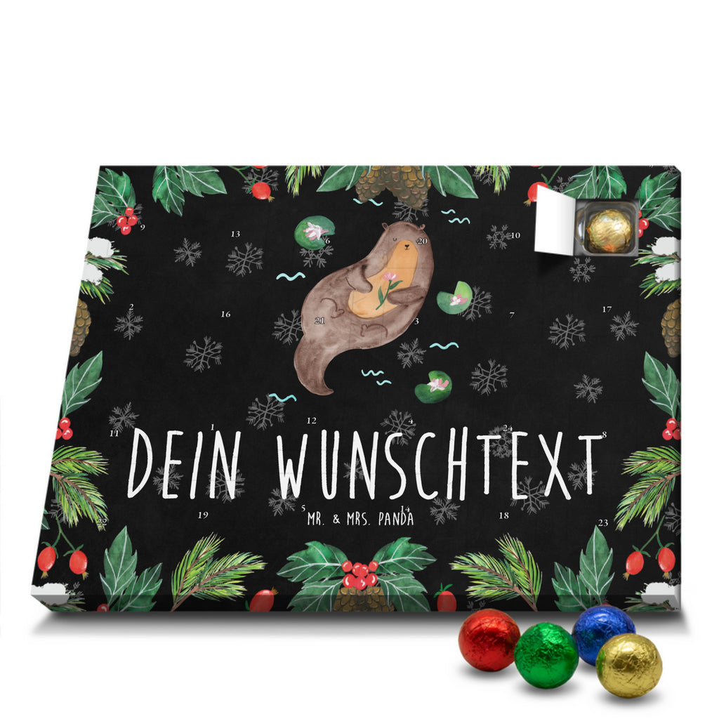 Personalisierter Schoko Adventskalender Otter Seerose Personalisierter Adventskalender, Adventskalender mit Namen, Otter, Fischotter, Seeotter, Otter Seeotter See Otter