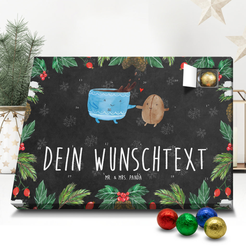 Personalisierter Schoko Adventskalender Kaffee Bohne Personalisierter Adventskalender, Adventskalender mit Namen, Tiermotive, Gute Laune, lustige Sprüche, Tiere, Kaffee, Kaffeebohne, Genuss, Zufriedenheit, Glück