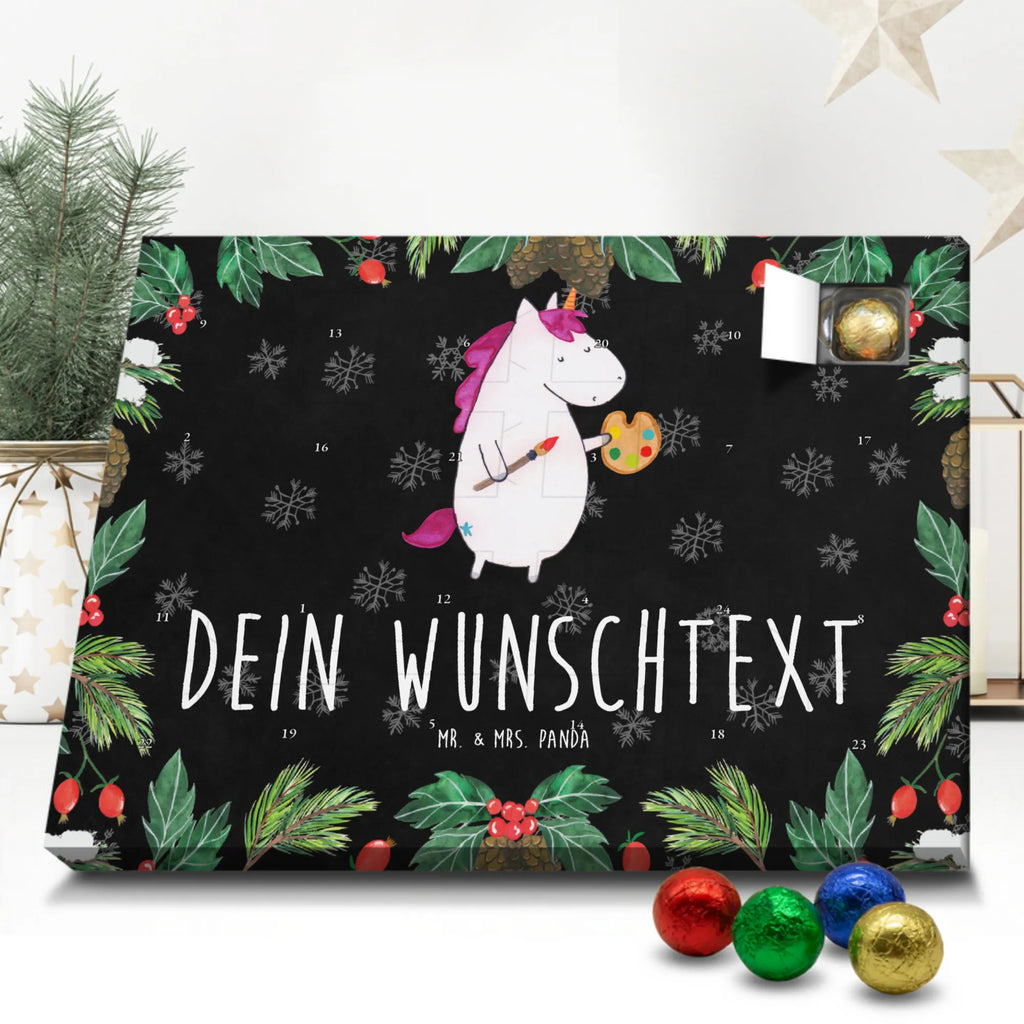 Personalisierter Schoko Adventskalender Einhorn Künstler Personalisierter Adventskalender, Adventskalender mit Namen, Einhorn, Einhörner, Einhorn Deko, Pegasus, Unicorn, Englisch, Künstler, Artist, Malen, Zeichnen, Welt, Farbe, Stift, Pinsel, Geschenk, Maler