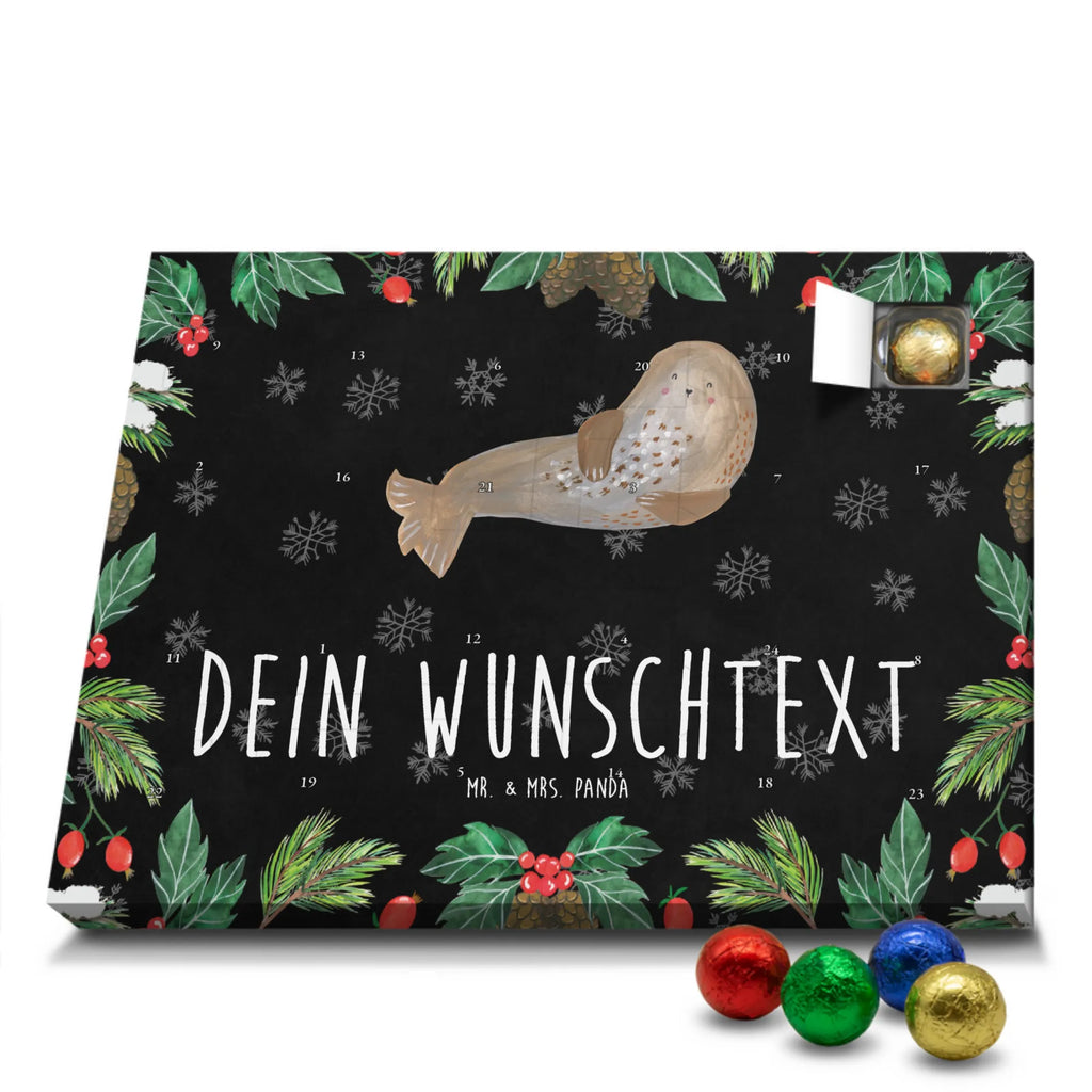 Personalisierter Schoko Adventskalender Robbe Lachen Personalisierter Adventskalender, Adventskalender mit Namen, Tiermotive, Gute Laune, lustige Sprüche, Tiere, Robbe, Robben, Seehund, Strand, Meerestier, Ostsee, Nordsee