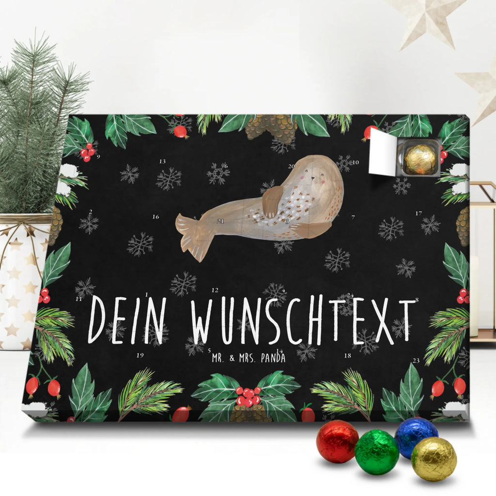 Personalisierter Schoko Adventskalender Robbe Lachen Personalisierter Adventskalender, Adventskalender mit Namen, Tiermotive, Gute Laune, lustige Sprüche, Tiere, Robbe, Robben, Seehund, Strand, Meerestier, Ostsee, Nordsee