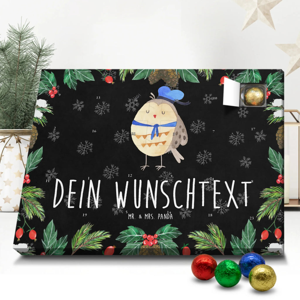 Personalisierter Schoko Adventskalender Eule Matrose Personalisierter Adventskalender, Adventskalender mit Namen, Eule, Eule Spruch, Eule Deko, Owl, Wortspiel lustig, Matrose, Freundin, Ehe, Seefahrer, Heimathafen, Hochzeitstag Geschenk