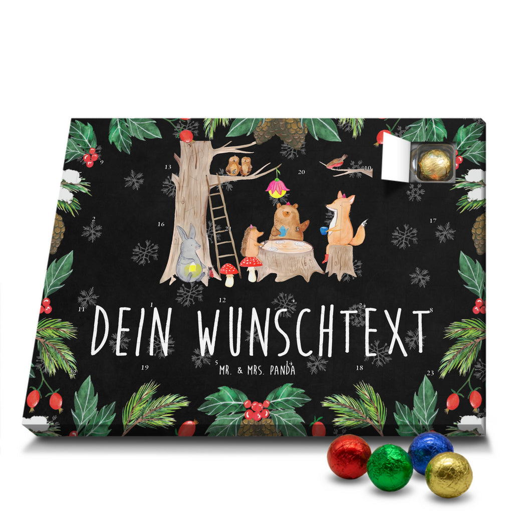 Personalisierter Schoko Adventskalender Waldtiere Picknick Personalisierter Adventskalender, Adventskalender mit Namen, Tiermotive, Gute Laune, lustige Sprüche, Tiere, Waldtiere, Picknick, Wald, Fuchs, Hase, Igel, Maus, Eichhörnchen